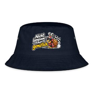 Nicht Langsam nur Gemütlich - Bucket Hat - Navy - Vorne