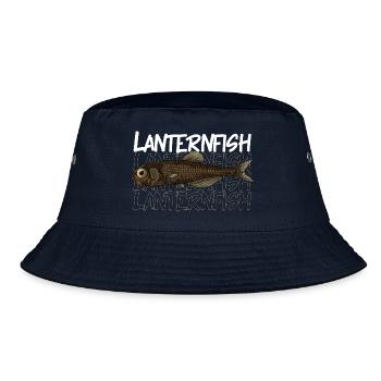 Tiefsee Monster - Laternenfisch - Bucket Hat - Navy - Vorne