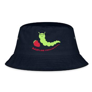 185_raupi_die_fressraupe - Bucket Hat - Navy - Vorne