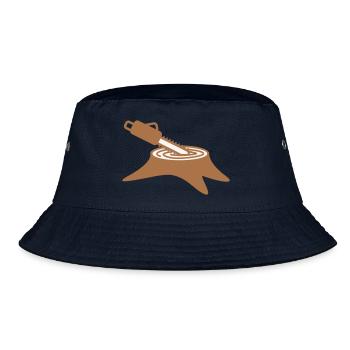 Motorsäge Baum Fällen Holzfäller Wald Stumpf Holz - Bucket Hat - Navy - Vorne