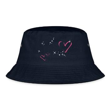Herzen Glitzer Rahmen - Bucket Hat - Navy - Vorne