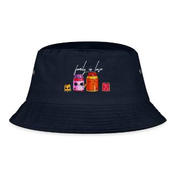 Toast Familie Essen Nahrung Geschenk Marmelade - Bucket Hat - Navy - Vorne