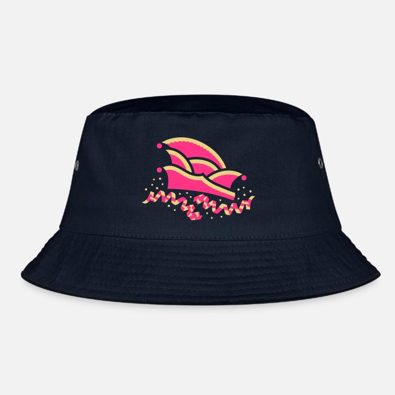 Narrenkappe mit Luftschlangen - Bucket Hat - Navy