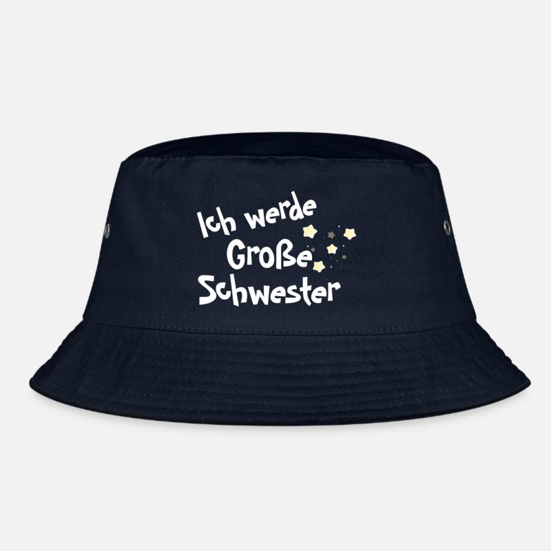 Ich werde Große Schwester Shirt - Bucket Hat - Navy