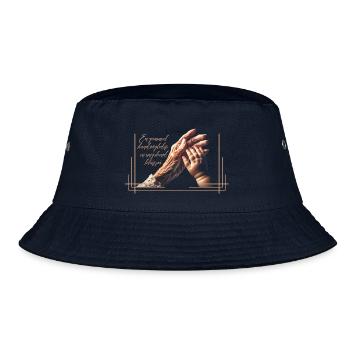 An old hand guides, a young hand trusts - Bucket Hat - navy - Front