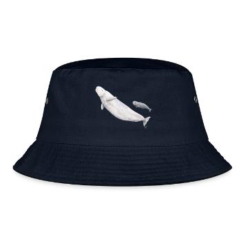 Beluga weiß und ihr Kalb - Beluga und Kalb - Bucket Hat - Navy - Vorne