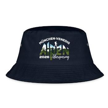 Alpenüberquerung 2026 München Venedig Wandern - Bucket Hat - Navy - Vorne