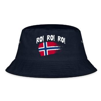 Norway Norge Fjords Scandinavian Ro Viking ship - Bucket Hat - Navy - Vorne