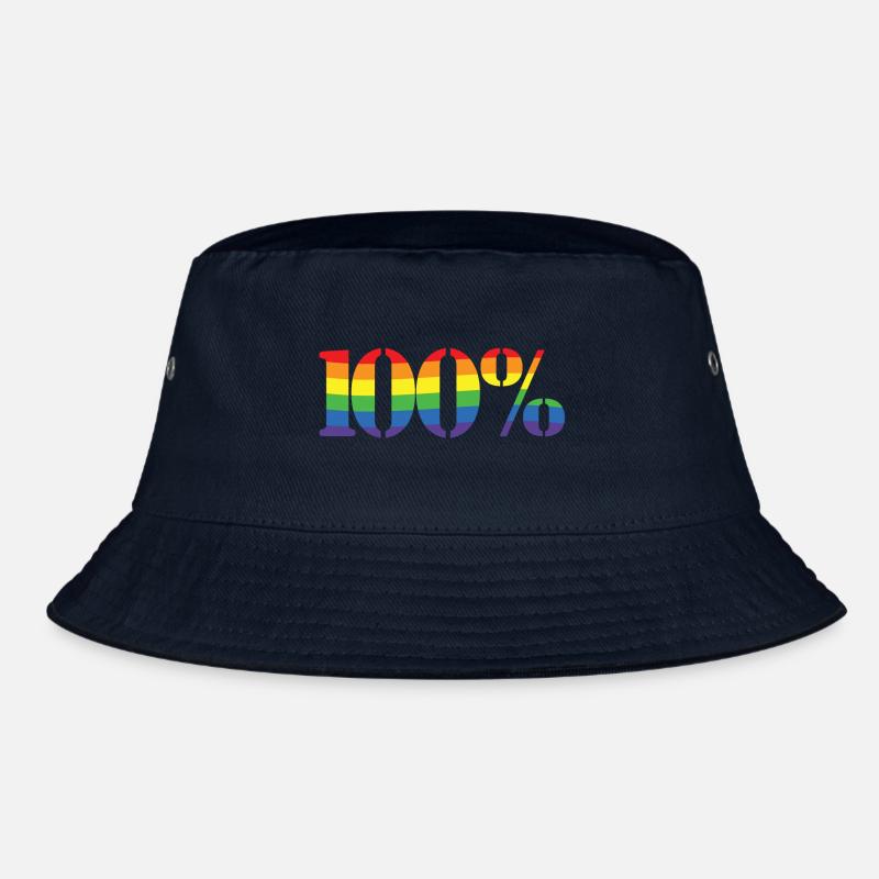 100% Regenbogen - Bucket Hat - Navy