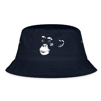 Schimpanse - Chimp - Chimpanzee - Bucket Hat - Navy - Vorne