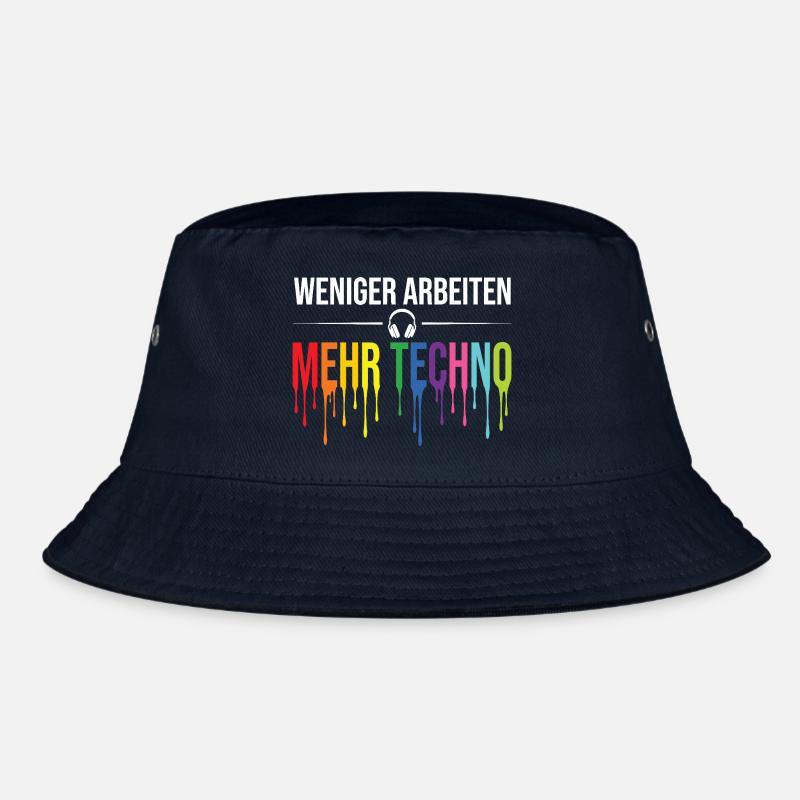 Less work, more techno – Rave Statement Bucket Hat