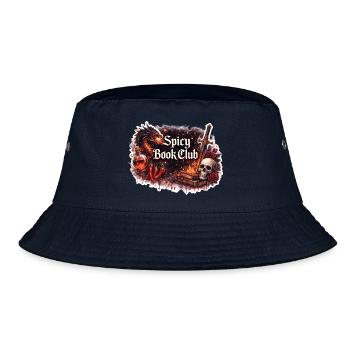 Feuriger Buchklub: Drache und Klinge - Bucket Hat - Navy - Vorne