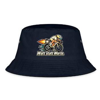 Rennradfahrer Radsport Training Watt statt Worte - Bucket Hat - Navy - Vorne