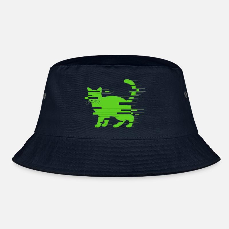 Glitch Katze - Bucket Hat - Navy