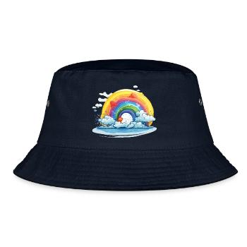 Rainbow with clouds - Bucket Hat - navy - Front