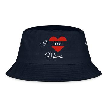 Heart Shape with Love Message for Mom - Bucket Hat - navy - Front