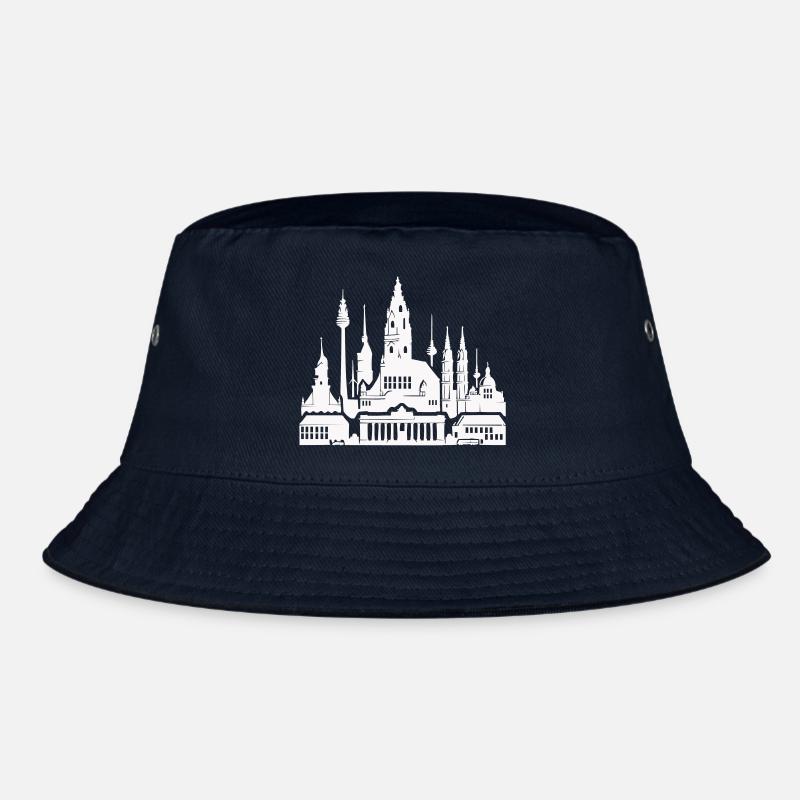 leipzig skyline - Bucket Hat - Navy