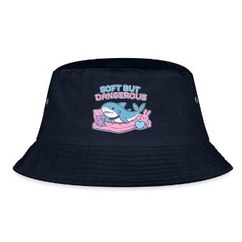 BLAHAJ – Weich & Gefahr - Bucket Hat - Navy - Vorne