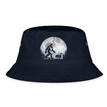 Bigfoot Walking Corgi – Walisischer Corgi, Hundemama, Vater - Bucket Hat - Navy - Vorne