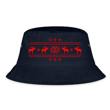 elche Elch Rentier Hirsch Weihnachten Norweger - Bucket Hat - Navy - Vorne