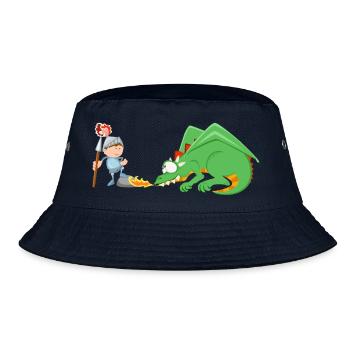 Ritter und Drache - Bucket Hat - Navy - Vorne