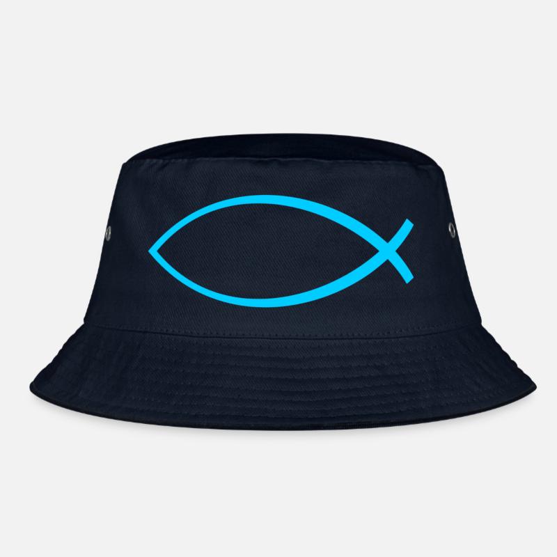 Ichtus poisson bleu clair - Bob - marine