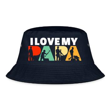 Bauarbeiter Papa Handwerker Baukunst - Bucket Hat - Navy - Vorne