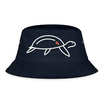 Meeresschildkröte – Minimalistische Linienkunst - Bucket Hat - Navy - Vorne