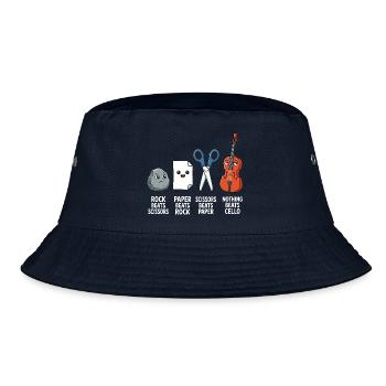 Nichts schlägt Cello – Schere, Stein, Papier, Cellist, - Bucket Hat - Navy - Vorne