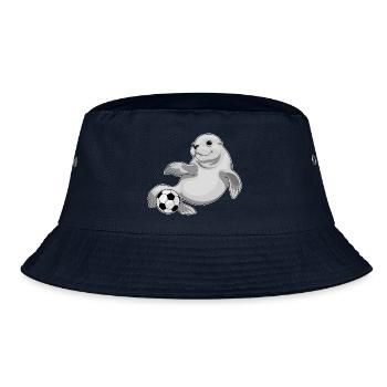 Seehund Fußballspieler Fußball - Bucket Hat - Navy - Vorne