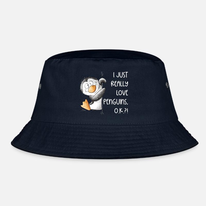 Drolliger Pinguin I Just Really Like Penguins - Bucket Hat - Navy