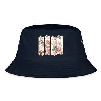 Rosenblüten Vier Panelen Rosa - Bucket Hat - Navy - Vorne