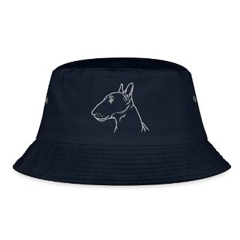 Miniatur Bullterrier Kopf im Profil - Bucket Hat - Navy - Vorne