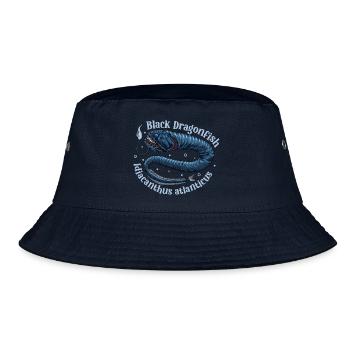 Tiefsee Monster - Schwarzer Drachenfisch - Bucket Hat - Navy - Vorne