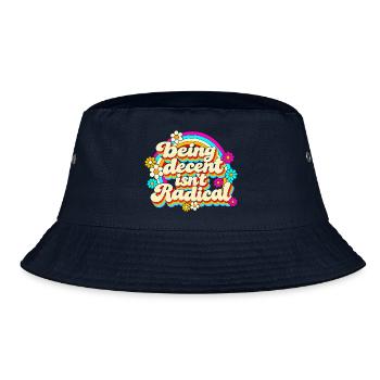 Being Decent Isn't Radical Retro - Bucket Hat - Navy - Vorne
