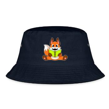 Fox Nerd Book - Bucket Hat - navy - Front