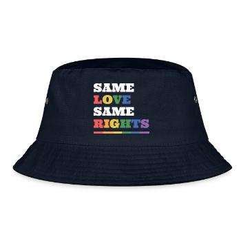 LGBTQ Pride Month - Same Love, Same Rights - Bucket Hat - navy - Front