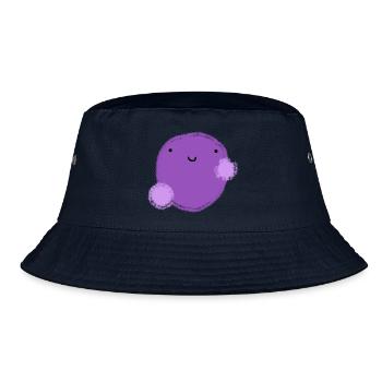 Figui (purple ball) - Bucket Hat - navy - Front