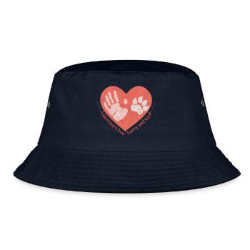 Valentinstag-Liebe: Pelzige und treue Kameradschaft - Bucket Hat - Navy - Vorne
