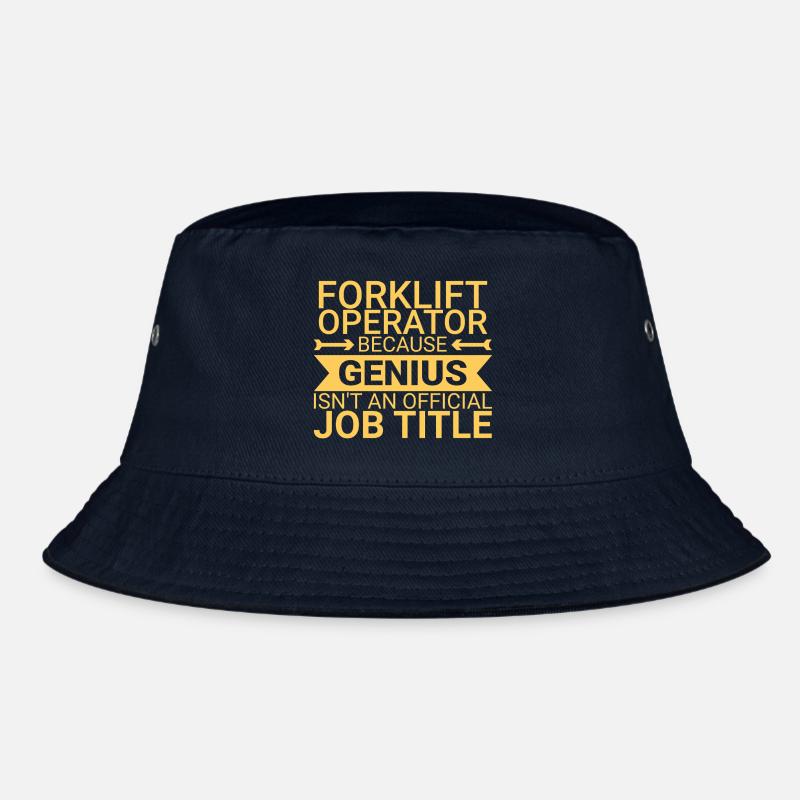 Forklift Operator Genius Forklift Driver - Bucket Hat - Navy