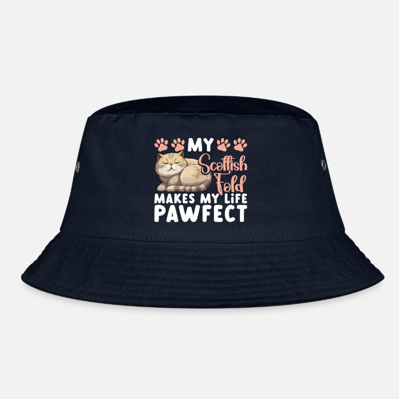 Scottish Fold Besitzer Katze Stofftier Scottish Bucket Hat