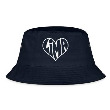 Lima Heart Typo - Bucket Hat - navy - Front