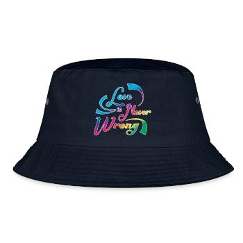 Love Is Never Wrong LGBTQ Pride Quote Design - Bucket Hat - Navy - Vorne