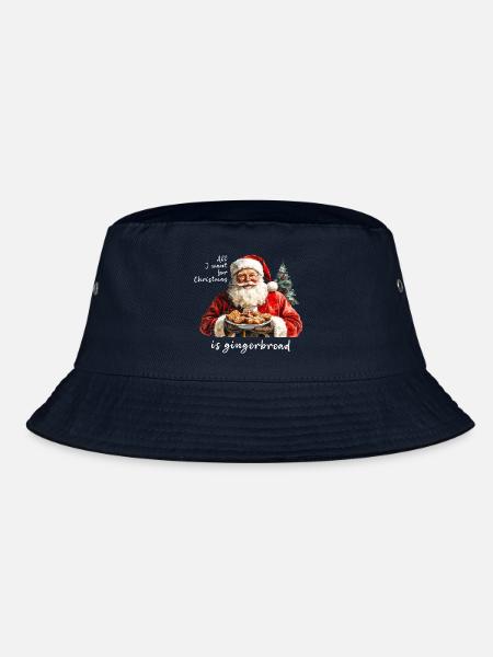 Der Weihnachtsmann mit Lebkuchen – ein weihnachtliches Motto - Bucket Hat - Navy