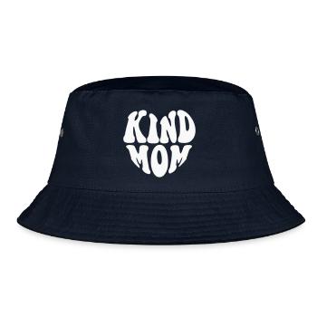 Kind Mom Heart Logo - Customizable color - Bucket Hat - navy - Front