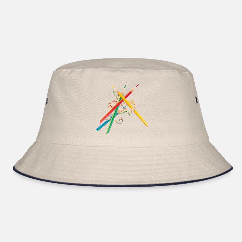 Colorful crayons freshly sharpened Bucket Hat