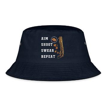 Schützenkönig Tontauben Scheiben Schützenfest - Bucket Hat - Navy - Vorne