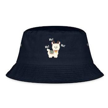 Weihnachtslama mit Glocke - Bucket Hat - Navy - Vorne