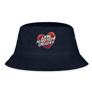 Lgbt Liebe Statement Beziehung Herz Regenbogen - Bucket Hat - Navy - Vorne