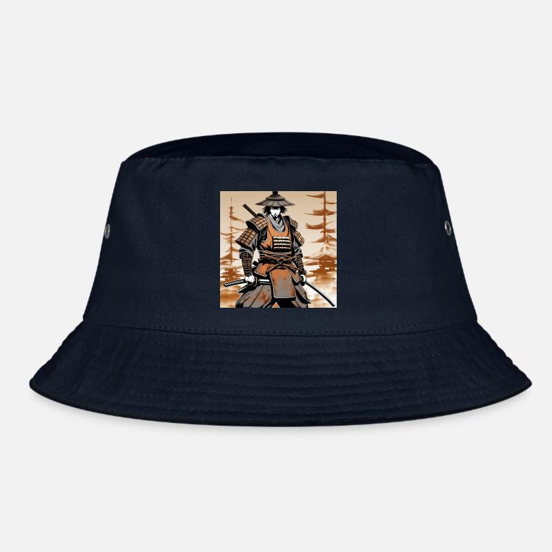 Samurai im Ocker-Rüstungsstil - Bucket Hat - Navy